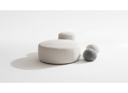 Tabouret rembourré de luxe blanc Tabouret rond Siège Design Meuble élégant