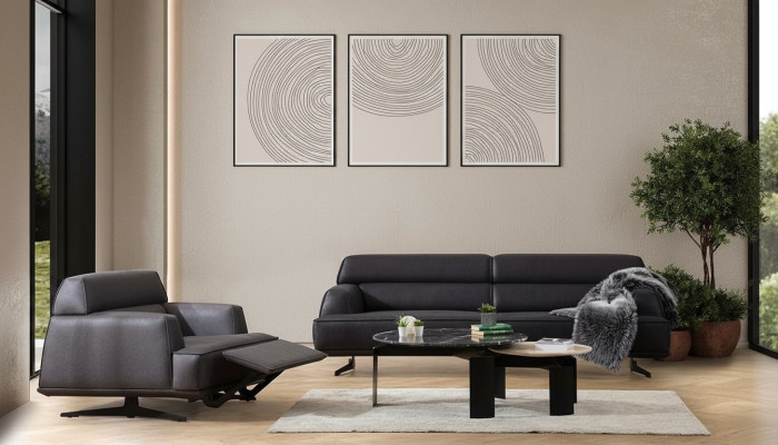 Ensemble de canapés de luxe Ensemble de canapés Canapés 3 1 Fauteuil moderne en cuir neuf