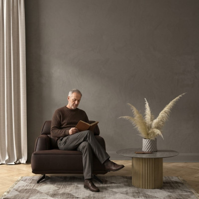 Designer Fauteuil marron Mobilier rembourré Salon Fauteuil une place Mobilier de salon