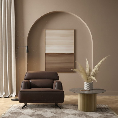 Designer Fauteuil marron Mobilier rembourré Salon Fauteuil une place Mobilier de salon