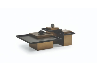 Ensemble de table basse moderne pour salon Mobilier de luxe 3x Tables d'appoint en bois