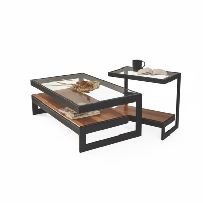 Ensemble de tables basses exclusives Table d'appoint Table en verre Table basse de salon