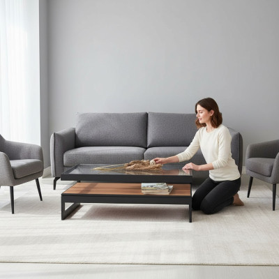 Table basse en bois design   Table basse en verre pour le salon   Table d'appoint pour le salon