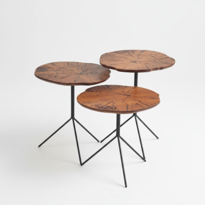 Table basse 3x Table de salon design Mobilier moderne Tables de luxe Ensemble de 3 pièces