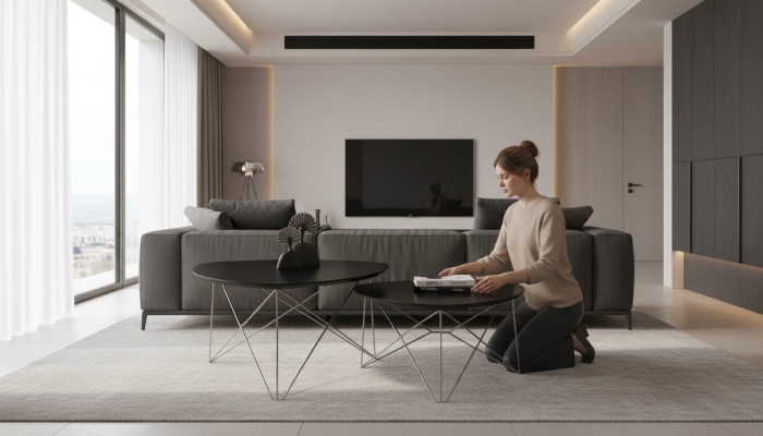 Table basse Table de salon noire Tables basses de luxe 2х Table d'appoint Table neuve