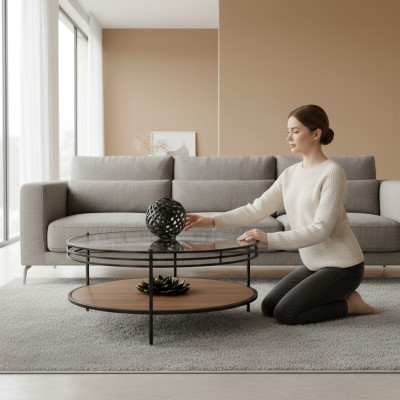 Table basse ronde moderne Table basse Table d'appoint Tableaux de salon design