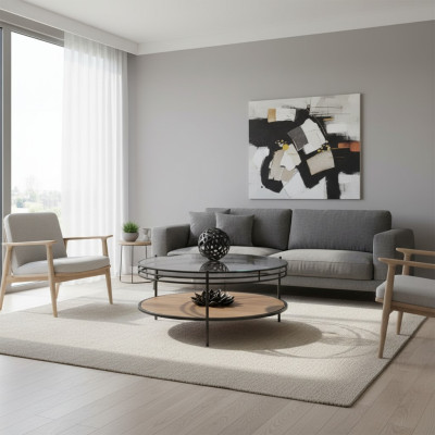 Table basse ronde moderne Table basse Table d'appoint Tableaux de salon design