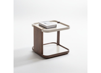 Table d'appoint moderne marron Designeur Salon Bois Carré neuf