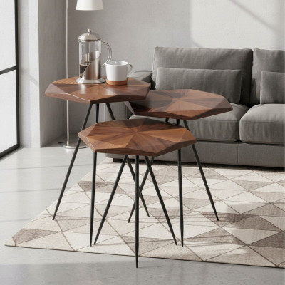 Ensemble 3x Table basse Table basse Table d'appoint Table de salon Design Tables
