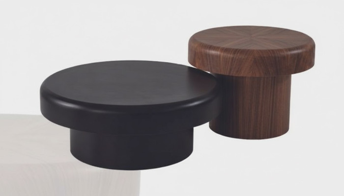 Ensemble de table ronde de designer en brun-noir table basse table de salon nouvelle