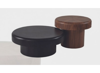Ensemble de table ronde de designer en brun-noir table basse table de salon nouvelle