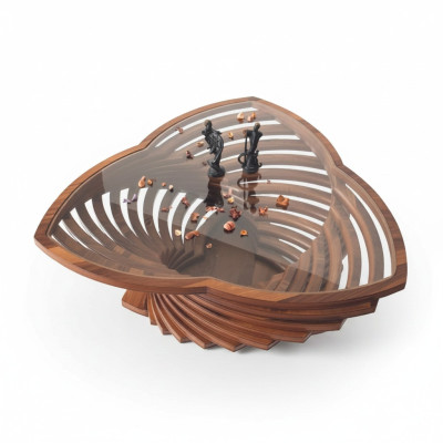 Table basse moderne en verre marron 2x Table basse Table d'appoint Table design