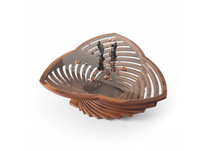Table basse moderne en verre marron 2x Table basse Table d'appoint Table design
