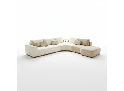 Canapé d'angle blanc Moderne Mobilier de salon Designer Canapé Textile 2pcs