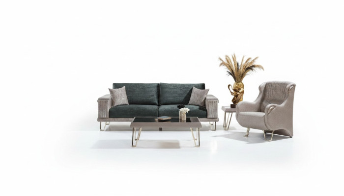 Salon Ensemble de sièges complet Canapé trois places Fauteuil simple Ensemble de 2 pièces