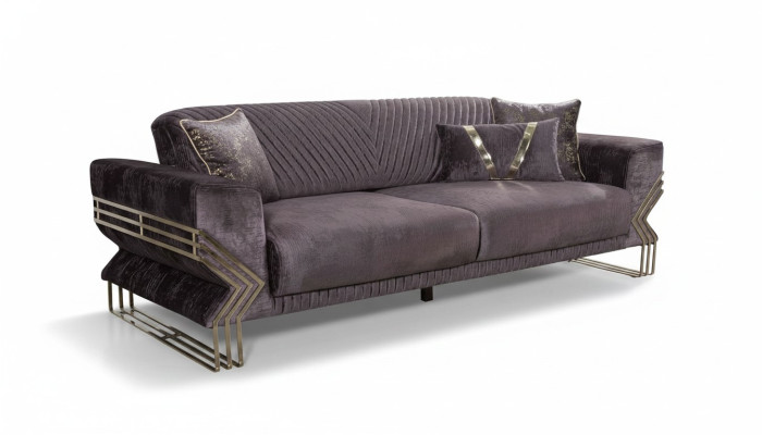 Élégant canapé de luxe moderne à trois places pour le salon avec un revêtement en tissu trois places.