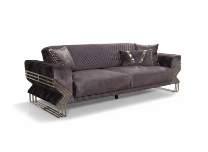 Élégant canapé de luxe moderne à trois places pour le salon avec un revêtement en tissu trois places.