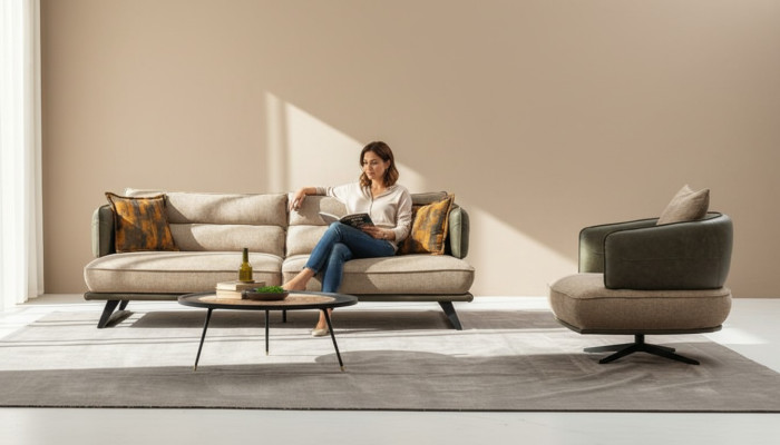 Ensemble de canapé de luxe Canapé 3 places Fauteuil Tissu Moderne Multicolore Ensemble Moderne neuf