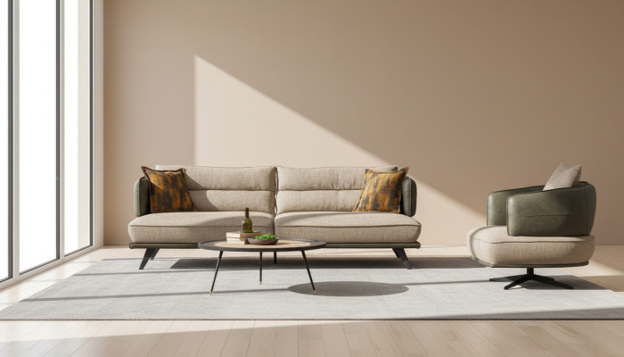 Ensemble de canapé de luxe Canapé 3 places Fauteuil Tissu Moderne Multicolore Ensemble Moderne neuf