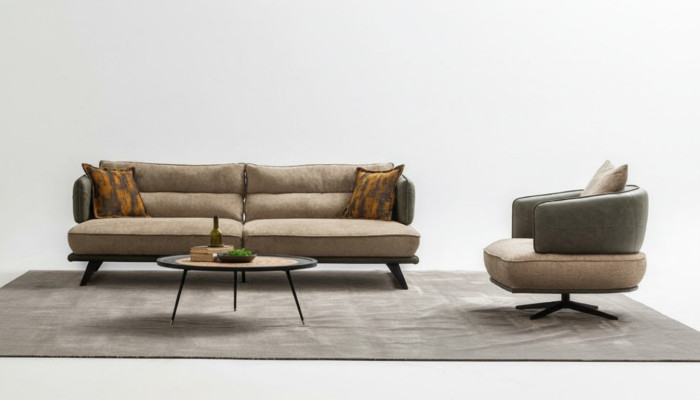 Ensemble de canapé de luxe Canapé 3 places Fauteuil Tissu Moderne Multicolore Ensemble Moderne neuf