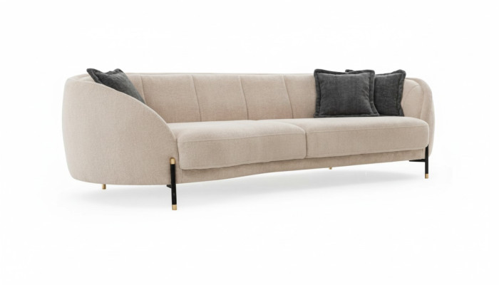 Revêtement de canapé beige Canapé 4 places Canapés Tissu Design Canapé Mobilier nouveau