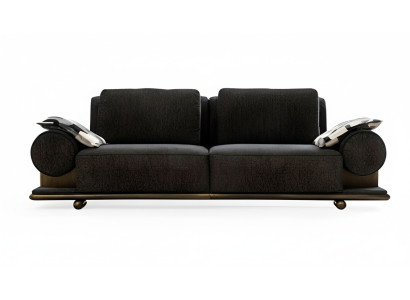 Canapé moderne 3 places en tissu noir de haute qualité Design de canapés textile neuf