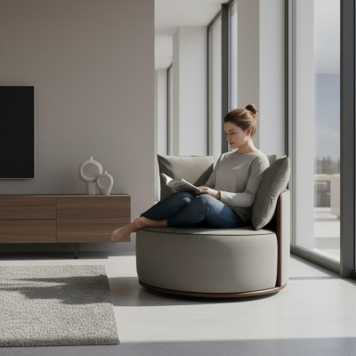 Design de fauteuil moderne Canapé Trois places de luxe Relax Tissu Salon Rembourrage neuf