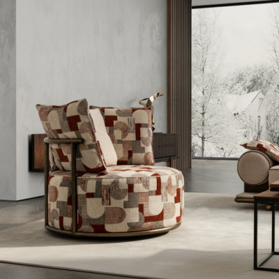 Design de fauteuil moderne multicolore, canapé de luxe pour 1 personne, tissu de relaxation pour salon.