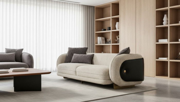 Salon Canapé en tissu 3 places Meuble de luxe Siège Design Canapé Salon nouveau