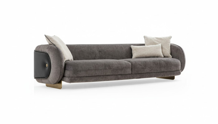 Salon Canapé en tissu gris 4 places Mobilier de luxe Design de siège Canapé Lounge