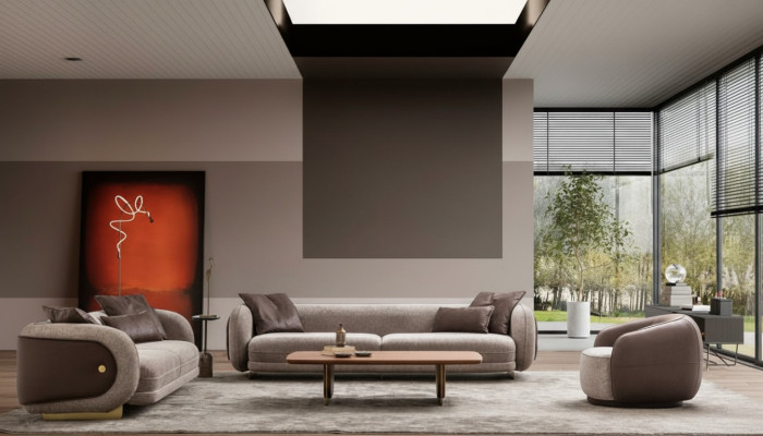 Ensemble de canapé de luxe Canapé Marron Suite Canapés 4 3 1 Siège 3 pièces Ensemble Tapisserie d'ameublement