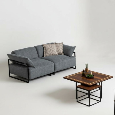 Salon Canapé en textile 3 places Mobilier de luxe Design de siège Canapé Lounge neuf