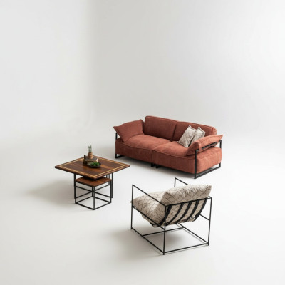 Salon Canapé en textile rose 3 places Mobilier de luxe Siège Design Salon nouveau