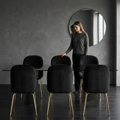 Groupe de chaises suite 6x Ensemble de chaises Siège en tissu Acier inoxydable Salle à manger neuf