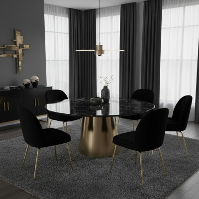 Groupe de chaises suite 6x Ensemble de chaises Siège en tissu Acier inoxydable Salle à manger neuf