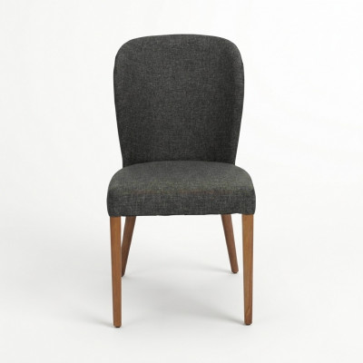 Chaise moderne en bois gris rembourrée, fauteuil inclinable design à un seul siège