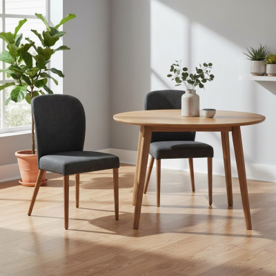 Moderner Holzstuhl 2x Luxus-Polsterstuhl Design-Sessel Sessel neu Polsterstuhl