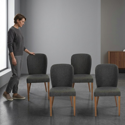 Fauteuil Nouveau Rembourrage Moderne Bois 6x Chaises Luxueuses Rembourrage Design Chaise