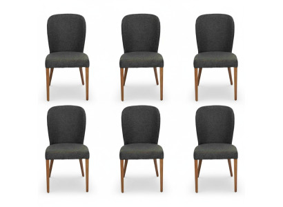 Fauteuil Nouveau Rembourrage Moderne Bois 6x Chaises Luxueuses Rembourrage Design Chaise