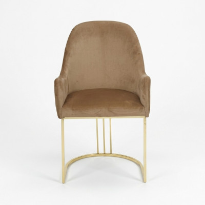 Chaise en acier inoxydable doré avec rembourrage moderne, siège unique, designeur, 1x fauteuil inclinable