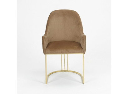 Chaise en acier inoxydable doré avec rembourrage moderne, siège unique, designeur, 1x fauteuil inclinable