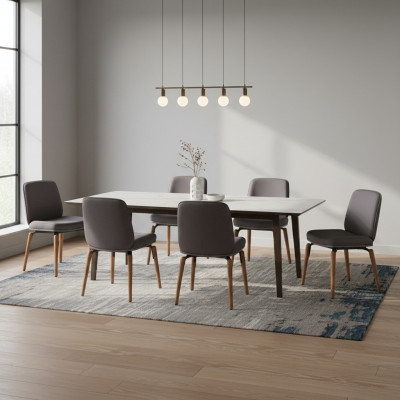 Conception 6x Chaises Ensemble Fauteuil Groupe de chaises Gastronomie nouvelle Salle à manger Cuisine Groupes