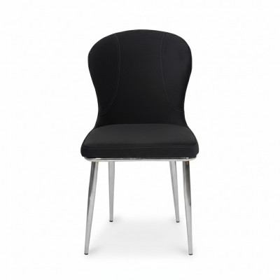 Chaise de cuisine design en acier inoxydable noir Luxueux fauteuils inclinables rembourrés