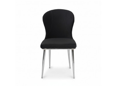 Chaise de cuisine design en acier inoxydable noir Luxueux fauteuils inclinables rembourrés