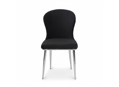 Chaise de cuisine design en acier inoxydable noir Luxueux fauteuils inclinables rembourrés