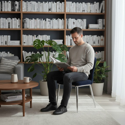 Groupe Ensemble 4x Fauteuil Chaise Design Tissu Rembourré Chaises Salle à manger Textile