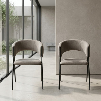Salle à manger de luxe Style designer moderne 2x chaises Garniture de siège remboursée Ameublement neuf