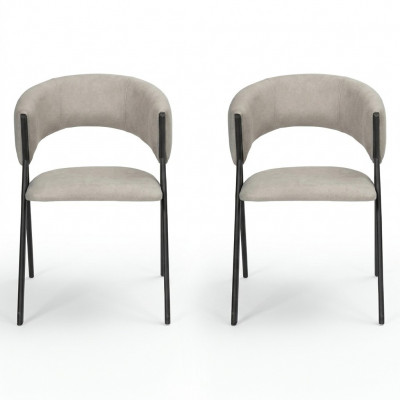 Salle à manger de luxe Style designer moderne 2x chaises Garniture de siège remboursée Ameublement neuf