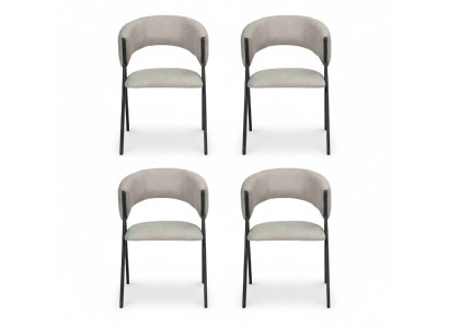 Salle à manger Ensemble de groupe textile 4x fauteuil Chaise Design Tissu Revêtement de chaise
