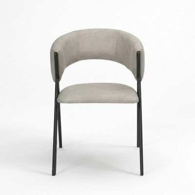 Salle à manger Ensemble de groupe textile gris 4x Chaise Fauteuil Design Tissu Rembourré Chaises